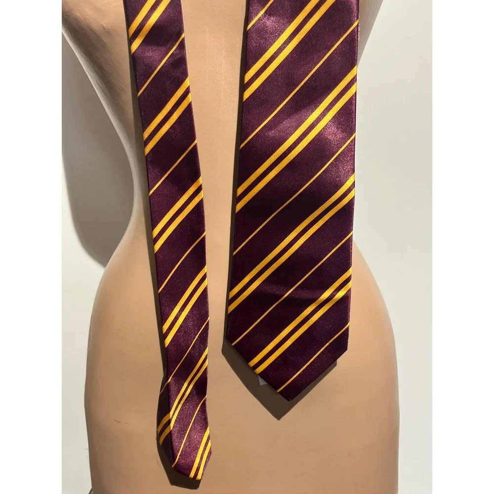 Harry Potter Gryffindor Tie Rubies Costume Co Burgundy Gold Striped Necktie